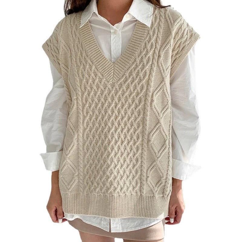 Plus Size Cozy Knit Sweater Vest – Autumn & Winter Collection