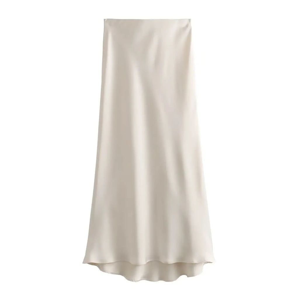 Satin Noir™ Midi Skirt