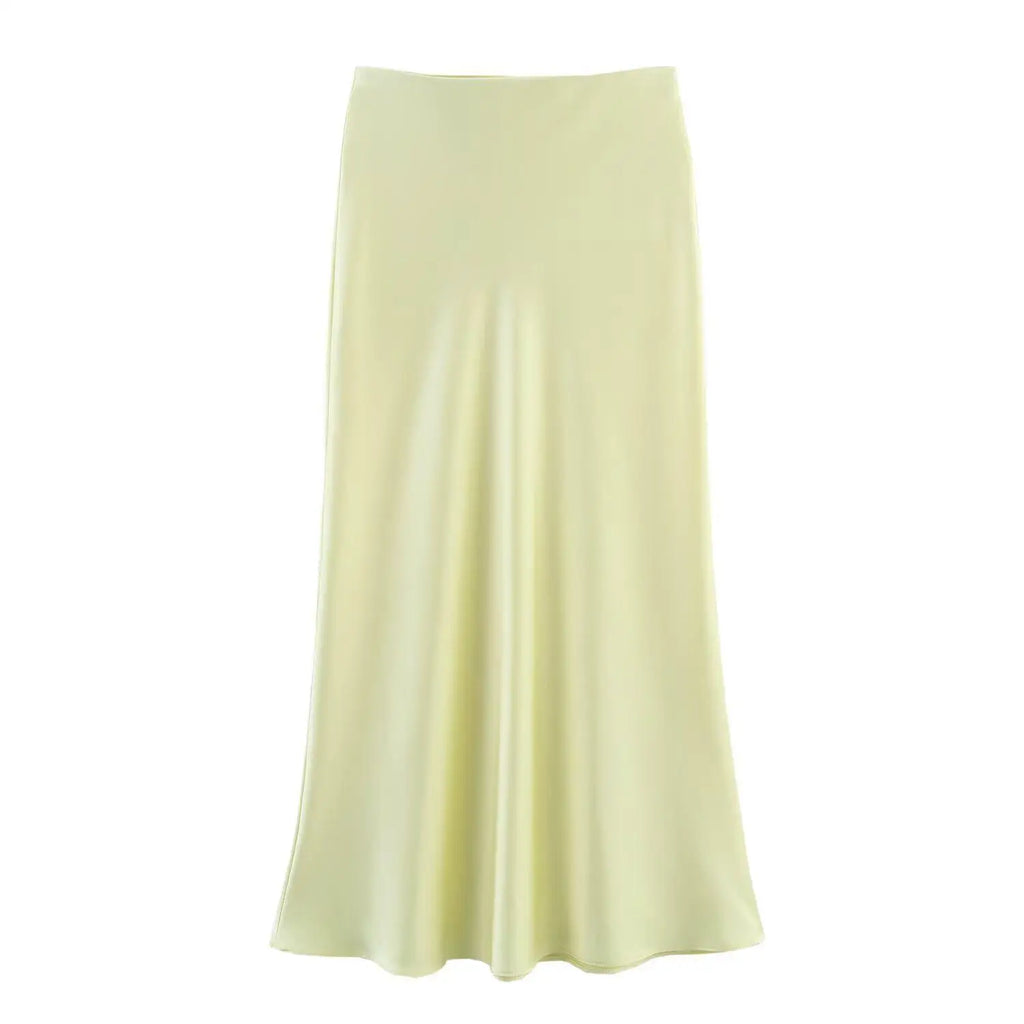 Satin Noir™ Midi Skirt