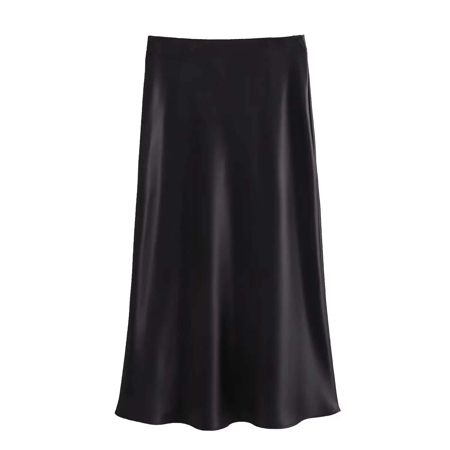 Satin Noir™ Midi Skirt