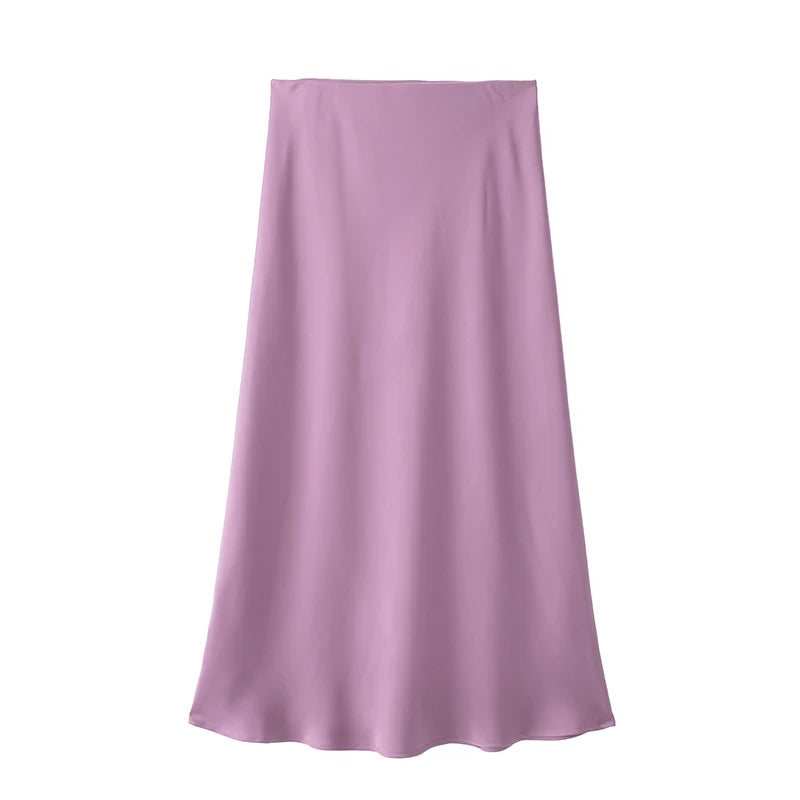 Satin Noir™ Midi Skirt